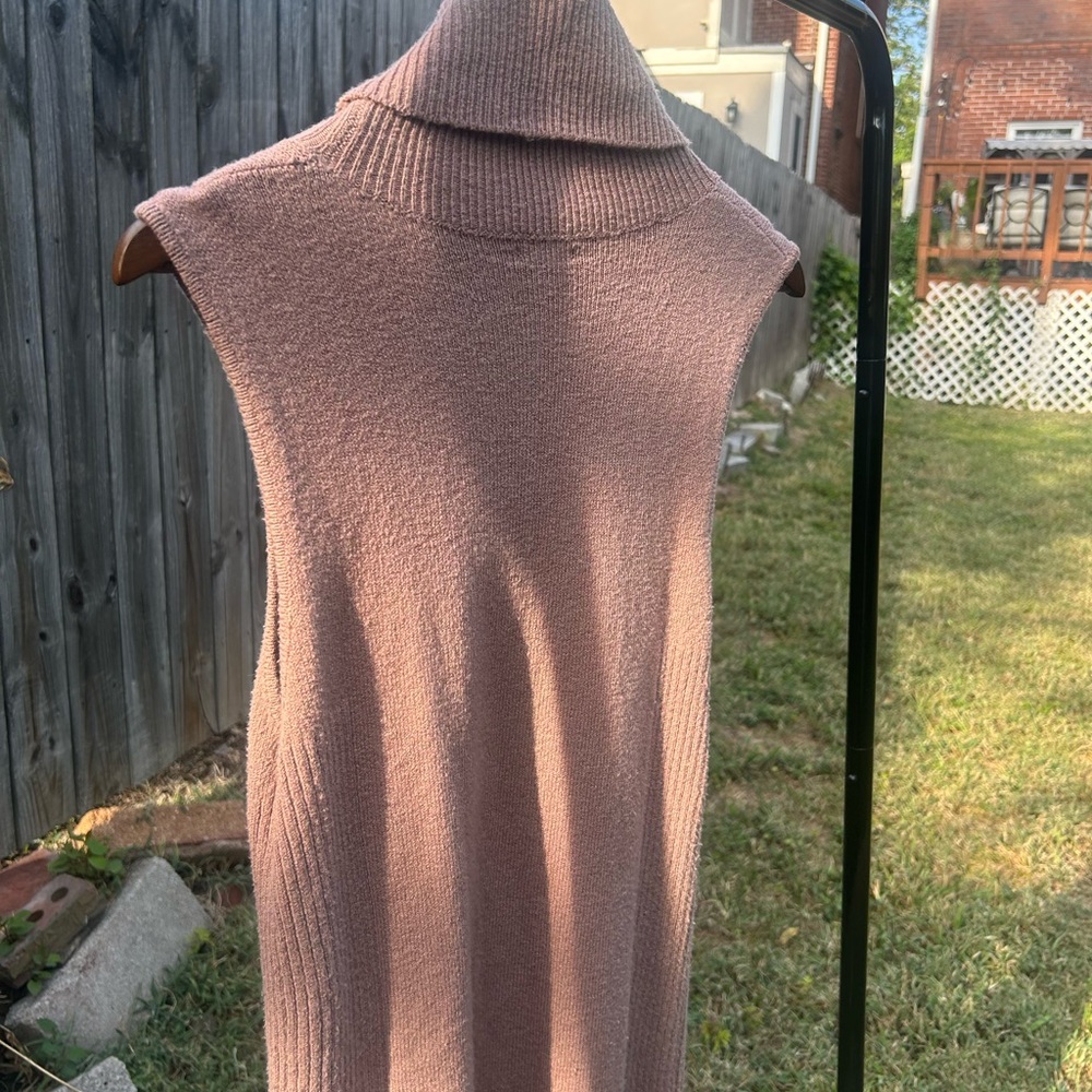 BP Mauve Sleeveless Turtleneck Sweater Dress